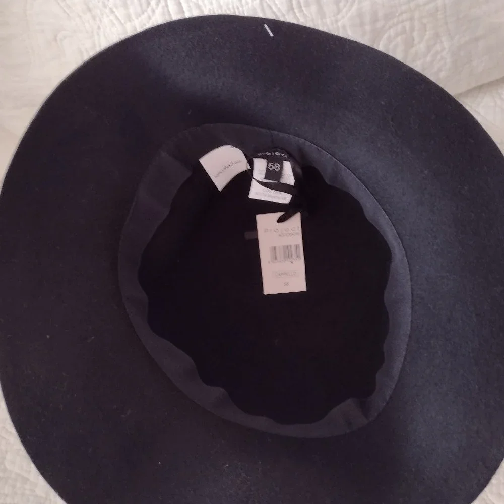 NWT Womens Ladies Wool Felt Fashion Hat Black 58